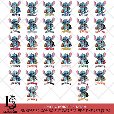 Stitch Zombie NHL Svg Eps Dxf Png File,Bundle NHL svg, Digital Download, Instant Download