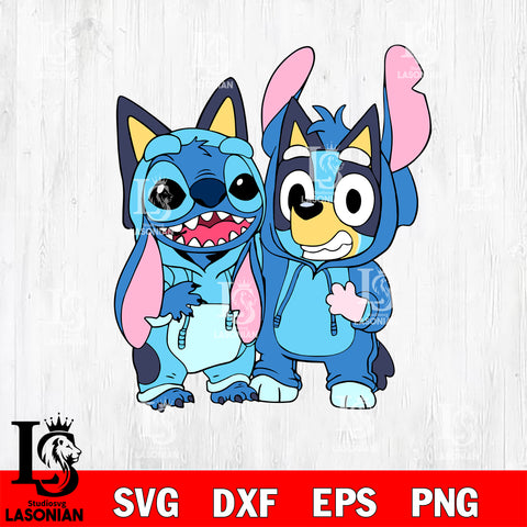 Stitch and Bluey Matching Svg Eps Dxf Png File, Digital Download, Instant Download