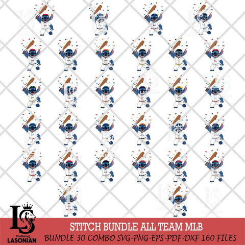 Stitch baseball celebrate MLB SVG DXF EPS PNG FILE, Big bundle MLB File Cut, Digital Download,Instant Download, Silhouette, Cricut