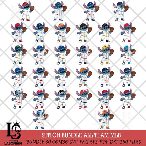 Stitch baseball cute MLB SVG DXF EPS PNG FILE, Big bundle MLB File Cut, Digital Download,Instant Download, Silhouette, Cricut