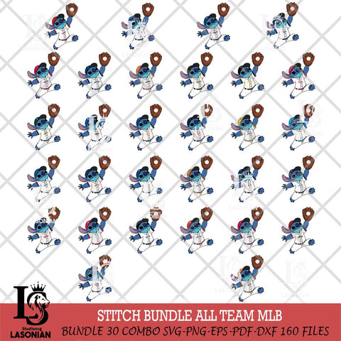 Stitch catches ball MLB SVG DXF EPS PNG FILE, Big bundle MLB File Cut, Digital Download,Instant Download, Silhouette, Cricut
