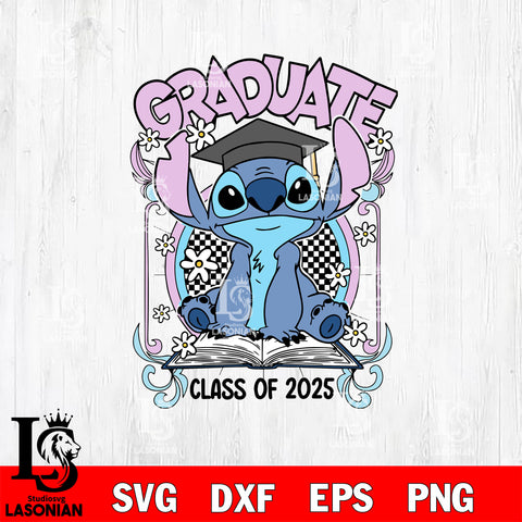 Stitch graduation svg, Stitch Grad Class of 2025 SVG DXF EPS PNG FILE, File Cut,Digital Download,Instant Download, Cricut