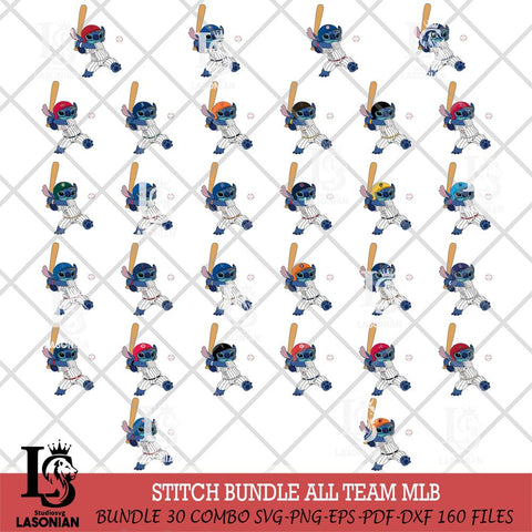 Stitch hits ball MLB SVG DXF EPS PNG FILE, Big bundle MLB File Cut, Digital Download,Instant Download, Silhouette, Cricut