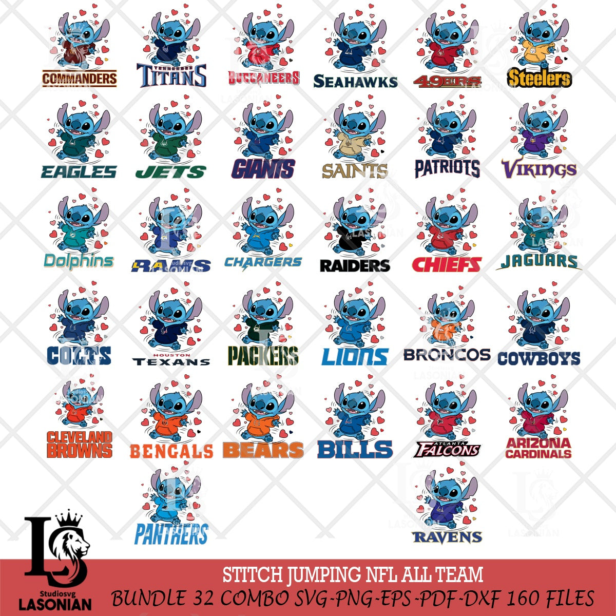 Stitch jumping NFL File cut , Criucut , Digital Download, NFL SVG DXF ...