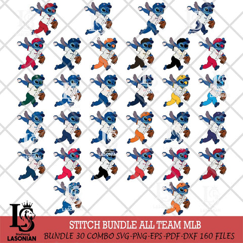 Stitch throw the ball MLB SVG DXF EPS PNG FILE, Big bundle MLB File Cut, Digital Download,Instant Download, Silhouette, Cricut
