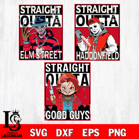 Straight Outta Horror Valentine bundle SVG DXF EPS PNG FILE, Halloween File Cut, Digital Download,Instant Download, Silhouette,Horror Cricut