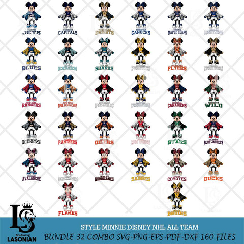 Style Minnie Disney NHL Svg Eps Dxf Png File, Digital Download, Instant Download
