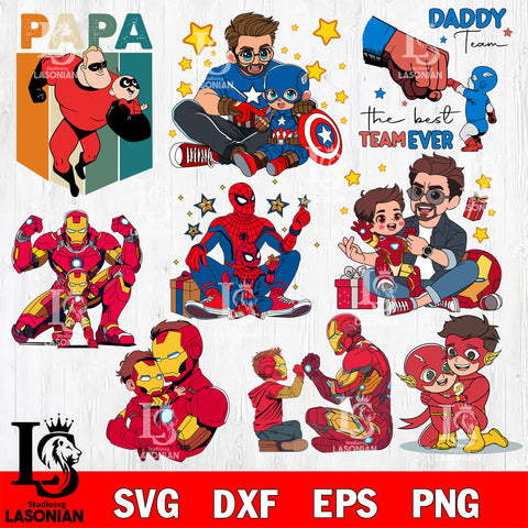 Super man father Bundle SVG DXF EPS PNG FILE, Halloween File Cut, Digital Download,Instant Download, Silhouette,Horror Cricut