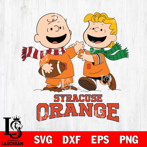 Syracuse Orange Charlie Brown & Linus Football Cricut,Christmas SVG DXF EPS PNG FILE, NCAA Digital Download,Instant Download, Silhouette