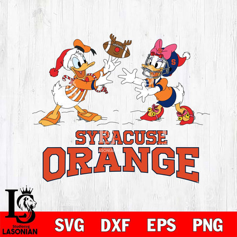 Syracuse Orange Donald Duck & Daisy Duck Football Cricut,Christmas SVG DXF EPS PNG FILE, NCAA Digital Download,Instant Download, Silhouette