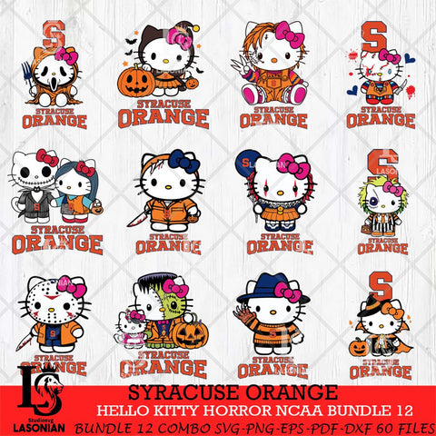 Syracuse Orange Hello Kitty Horror NCAA Bundle 12 SVG Svg Eps Dxf Png File, Digital Download