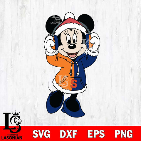 Syracuse Orange Minnie Mouse Disney Football Christmas File Cut, NCAA SVG DXF EPS PNG FILE, Digital Download , Criucut , Silhouette