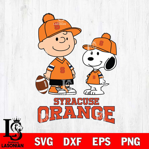 Syracuse Orange Peanuts Snoopy Friends Football SVG DXF EPS PNG FILE,Snoopy File Cut, NCAA Digital Download,Instant Download,Christmas Silhouette