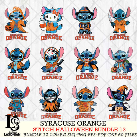 Syracuse Orange Stitch Horror Bundle 12 SVG Svg Eps Dxf Png File, NCAA svg, Digital Download, Instant Download
