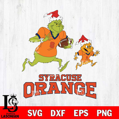 Syracuse Orange The Grinch & Max Football Cricut,Christmas SVG DXF EPS PNG FILE, NCAA Digital Download,Instant Download, Silhouette