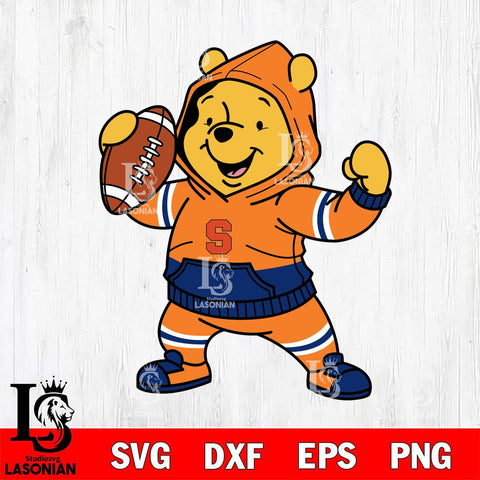 Syracuse Orange Winnie The Pooh Disney Football Christmas File Cut, NCAA SVG DXF EPS PNG FILE, Digital Download , Criucut , Silhouette