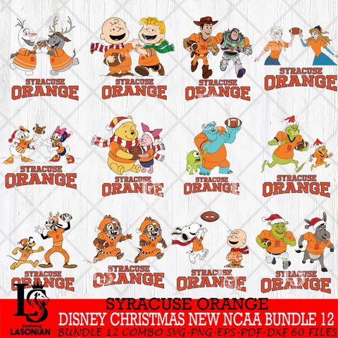 Syracuse Orange  Disney Christmas New NCAA Bundle 12 Cricut,Christmas SVG DXF EPS PNG FILE, BUNDLE NCAA Digital Download,Instant Download, Silhouette