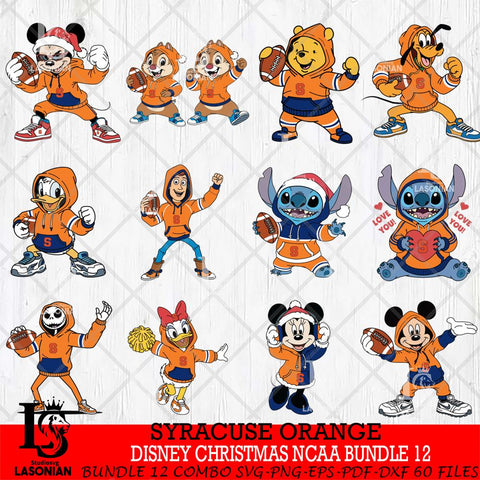 Syracuse Orange  Disney christmas NCAA Bundle File Cut, Bundle NCAA SVG DXF EPS PNG FILE, Digital Download , Criucut , Silhouette