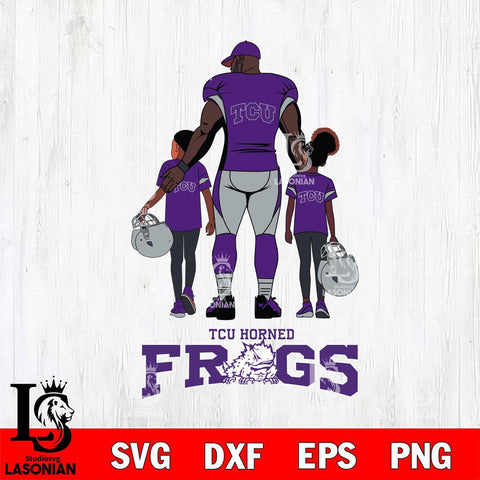 TCU Horned Frogs 3 Father and son Rugby SVG DXF EPS PNG FILE,NCAA SVG, Father day Digital Download,Instant Download, Silhouette