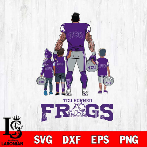 TCU Horned Frogs 4 Father and son Rugby SVG DXF EPS PNG FILE,NCAA SVG, Father day Digital Download,Instant Download, Silhouette