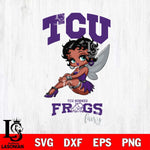 TCU Horned Frogs Beauty Black Fairy Betty Boop, Svg Eps Dxf Png File, Digital Download