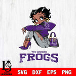 TCU Horned Frogs Betty Boop Black Fan Girl Svg Eps Dxf Png File, Digital Download, Instant Download