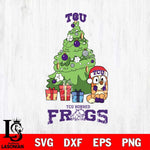 TCU Horned Frogs Bluey Chilli Christmas Tree Svg Eps Dxf Png File, Digital Download