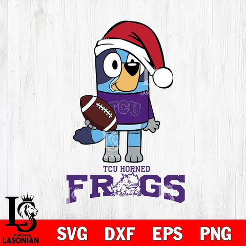 TCU Horned Frogs Bluey Christmas Svg Eps Dxf Png File, Digital Download
