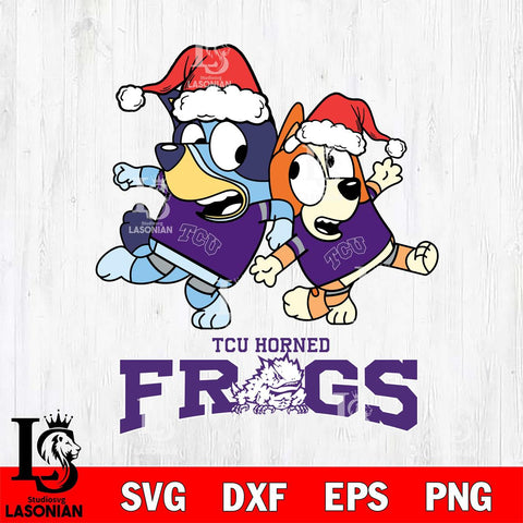 TCU Horned Frogs Bluey Christmas Holiday Svg Eps Dxf Png File, Digital Download