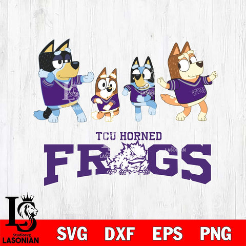 TCU Horned Frogs Bluey Dance Mode Squats Svg Eps Dxf Png File, Digital Download, Instant Download