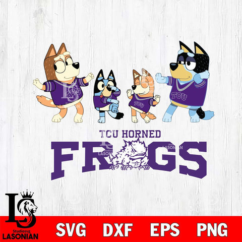 TCU Horned Frogs Bluey Dance Squats Svg Eps Dxf Png File, Digital Download, Instant Download