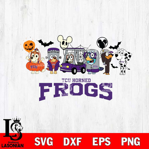 TCU Horned Frogs Bluey Halloween Svg Eps Dxf Png File, Digital Download, Instant Download