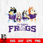 TCU Horned Frogs Bluey Mode Dance Squats Svg Eps Dxf Png File, Digital Download, Instant Download