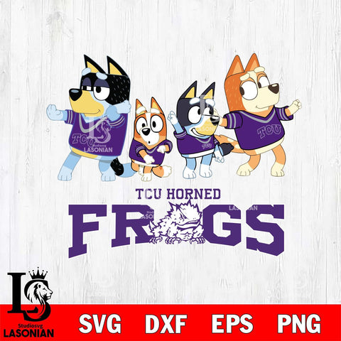 TCU Horned Frogs Bluey Mode Dance Squats Svg Eps Dxf Png File, Digital Download, Instant Download