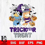 TCU Horned Frogs Bluey Trick or Treat Halloween 2 Svg Eps Dxf Png File, Digital Download, Instant Download