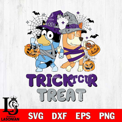 TCU Horned Frogs Bluey Trick or Treat Halloween 2 Svg Eps Dxf Png File, Digital Download, Instant Download