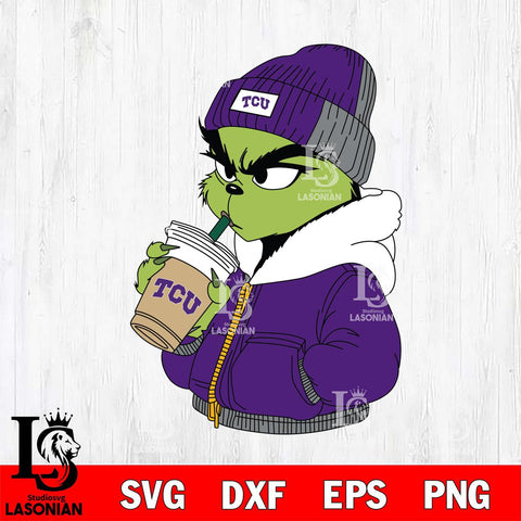 TCU Horned Frogs Boujee Grinch 6 Svg Eps Dxf Png File, Digital Download, Instant Download