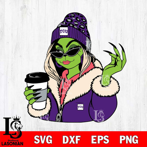 TCU Horned Frogs Boujee Grinch 9 Svg Eps Dxf Png File, Digital Download, Instant Download