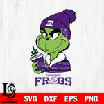 TCU Horned Frogs Boujee Grinch Christmas Cut Files Cricut, Svg Dxf Eps Png file, Digital download , Silhouette