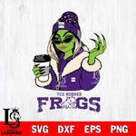 TCU Horned Frogs Boujee Grinch Girls Christmas Cut Files Cricut, Svg Dxf Eps Png file, Digital download , Silhouette