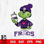 TCU Horned Frogs Boujee Grinch Heart Christmas Cut Files Cricut, Svg Dxf Eps Png file, Digital download , Silhouette