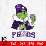 TCU Horned Frogs Boujee Grinch Leopard Christmas Cut Files Cricut, Svg Dxf Eps Png file, Digital download , Silhouette