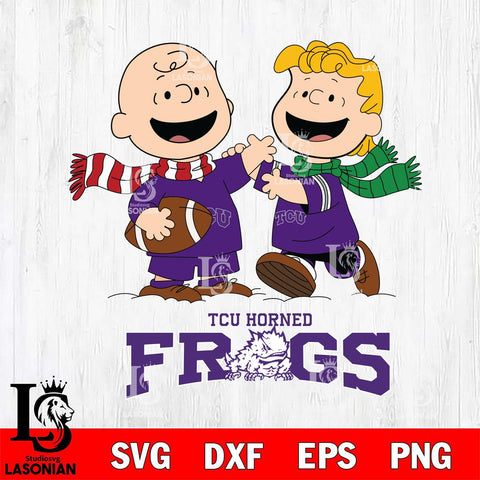 TCU Horned Frogs Charlie Brown & Linus Football Cricut,Christmas SVG DXF EPS PNG FILE, NCAA Digital Download,Instant Download, Silhouette