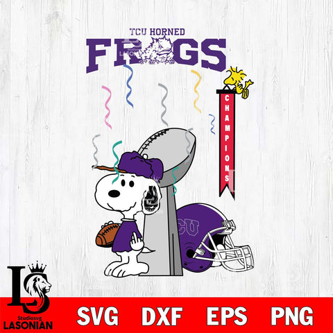 TCU Horned Frogs Charlie Brown and Snoopy Super Bowl Svg Eps Dxf Png File, NCAA svg , Digital Download , Instant Download, Cricut File