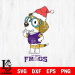 TCU Horned Frogs Christmas Bluey Honey Sport Cut Files,Bluey Cricut,Christmas Svg , Bluey svg , Digital Download, dxf eps png pdf file
