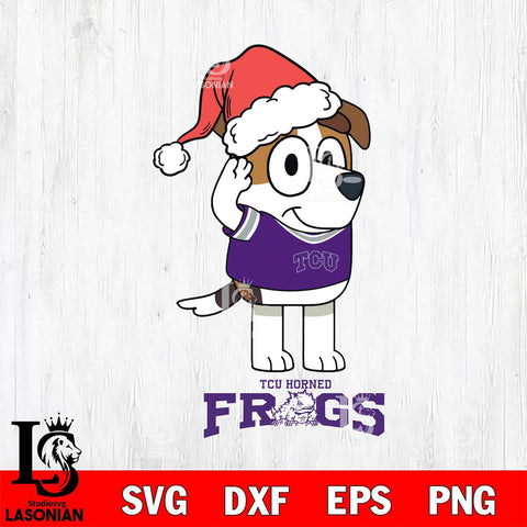 TCU Horned Frogs Christmas Bluey Jack Sport Cut Files,Bluey Cricut,Christmas Svg , Bluey svg , Digital Download, dxf eps png pdf file