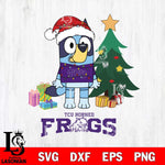 TCU Horned Frogs Christmas Bluey Tree Sport Cut Files,Bluey Cricut,Christmas Svg , Bluey svg , Digital Download, dxf eps png pdf file
