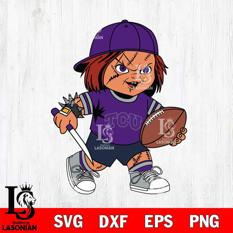 TCU Horned Frogs Chucky Horror 10 Svg Eps Dxf Png File, NCAA svg, Digital Download, Instant Download