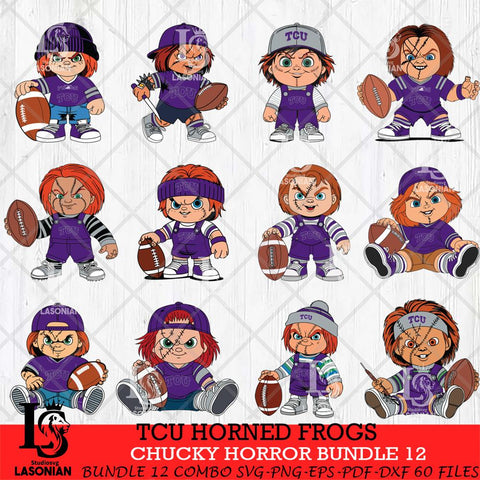 TCU Horned Frogs Chucky Horror Bundle 12 SVG Eps Dxf Png File, Bundle NCAA svg, Digital Download, Instant Download
