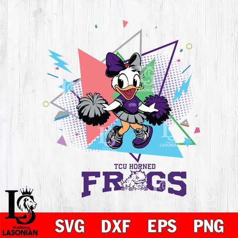 TCU Horned Frogs Cute Daisy Duck Cheerleader SVG DXF EPS PNG FILE, NCAA File Cut,Digital Download,Instant Download